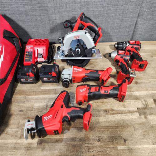 HOUSTON LOCATION - AS-IS M18 18-Volt Lithium-Ion Cordless Combo Kit 6-Tool with 2-Batteries, Charger and Tool Bag