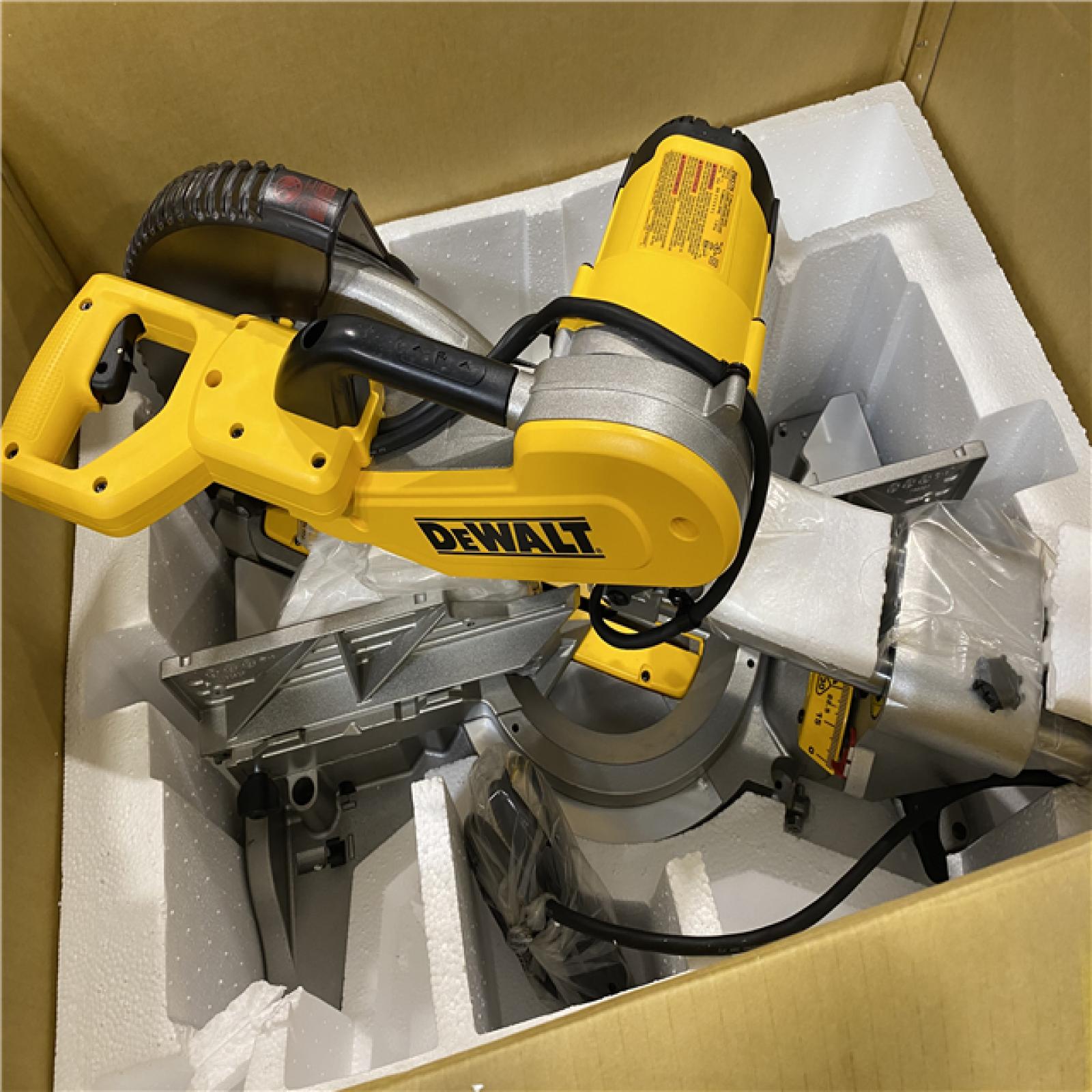 As-Is- DeWalt 15 Amps 12 in. Corded Dual-Bevel Sliding Compound Miter Saw