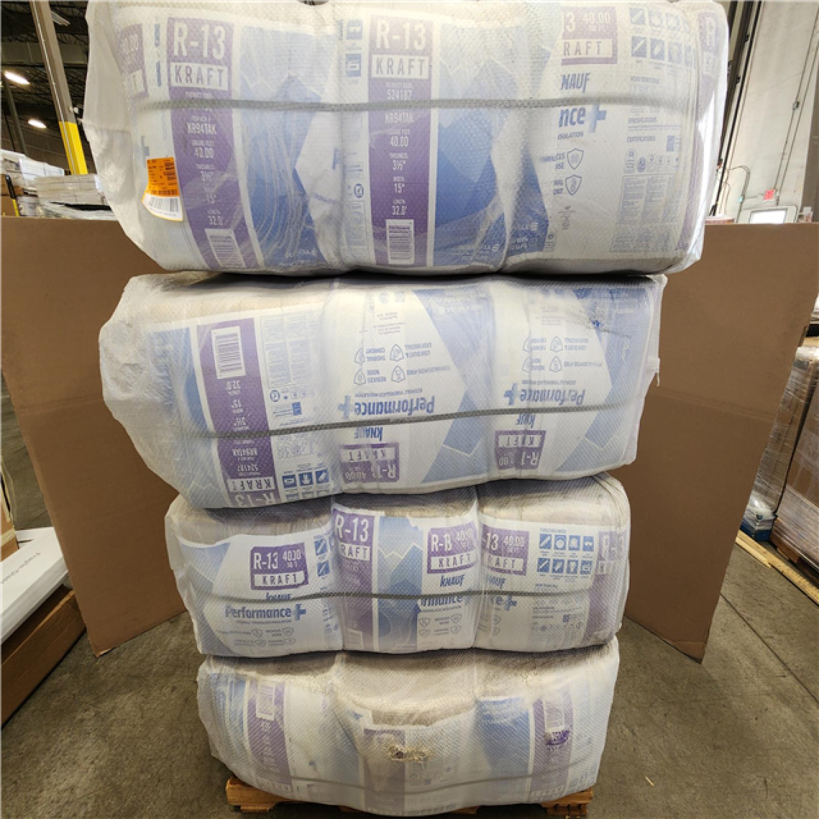 Phoenix NEW Knauf Insulation R13 Kraft Faced 15 in. x 32 ft. Fiberglass Insulation Rolls for 2x4 Wall - Sound-Reducing and Made in America (48-Rolls)