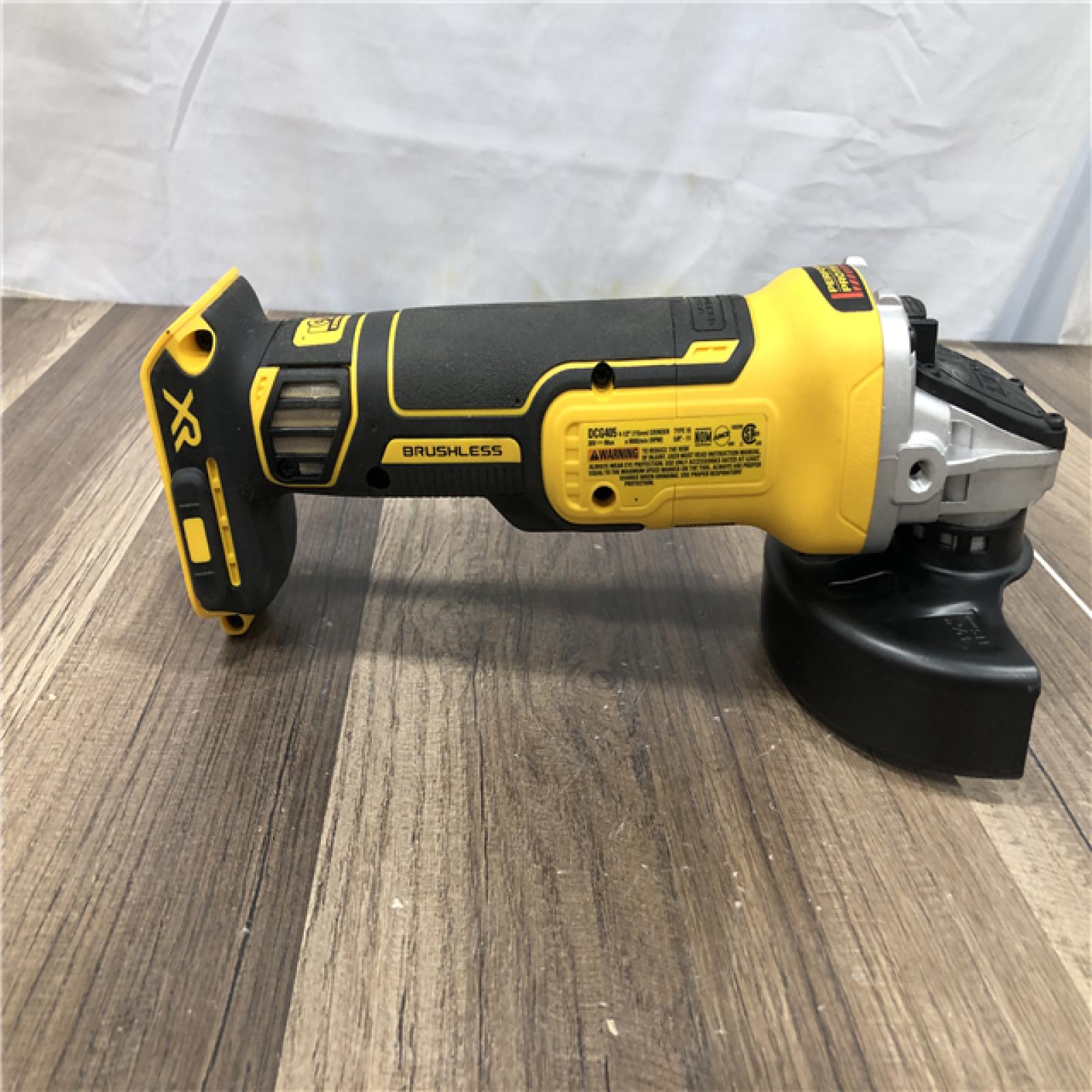 AS-IS DEWALT 20V MAX XR Cordless Brushless 4.5 in. Slide Switch Small Angle Grinder with Kickback Brake (Tool Only)