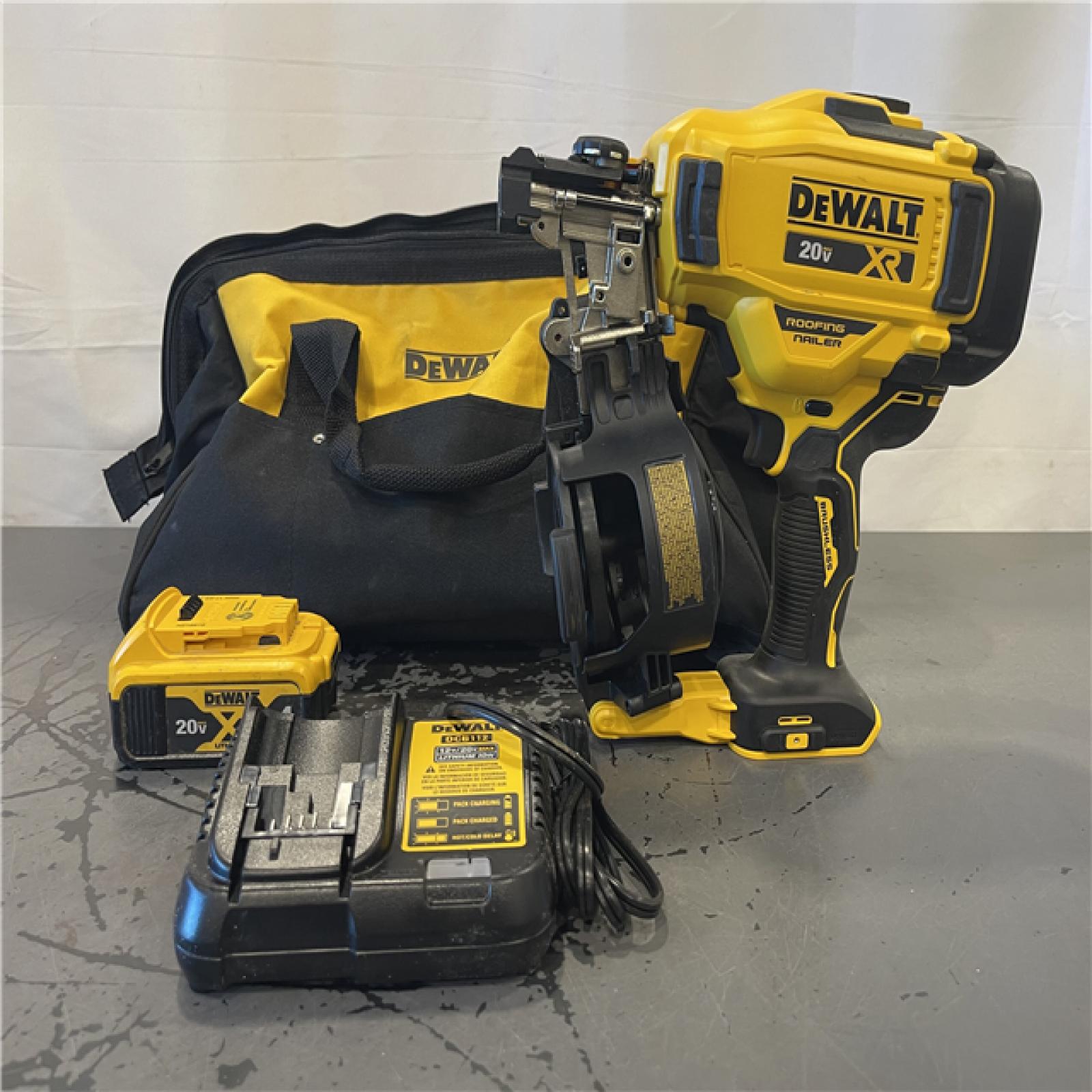 AS-IS- DEWALT 20V MAX Roofing Nailer And Cnarger