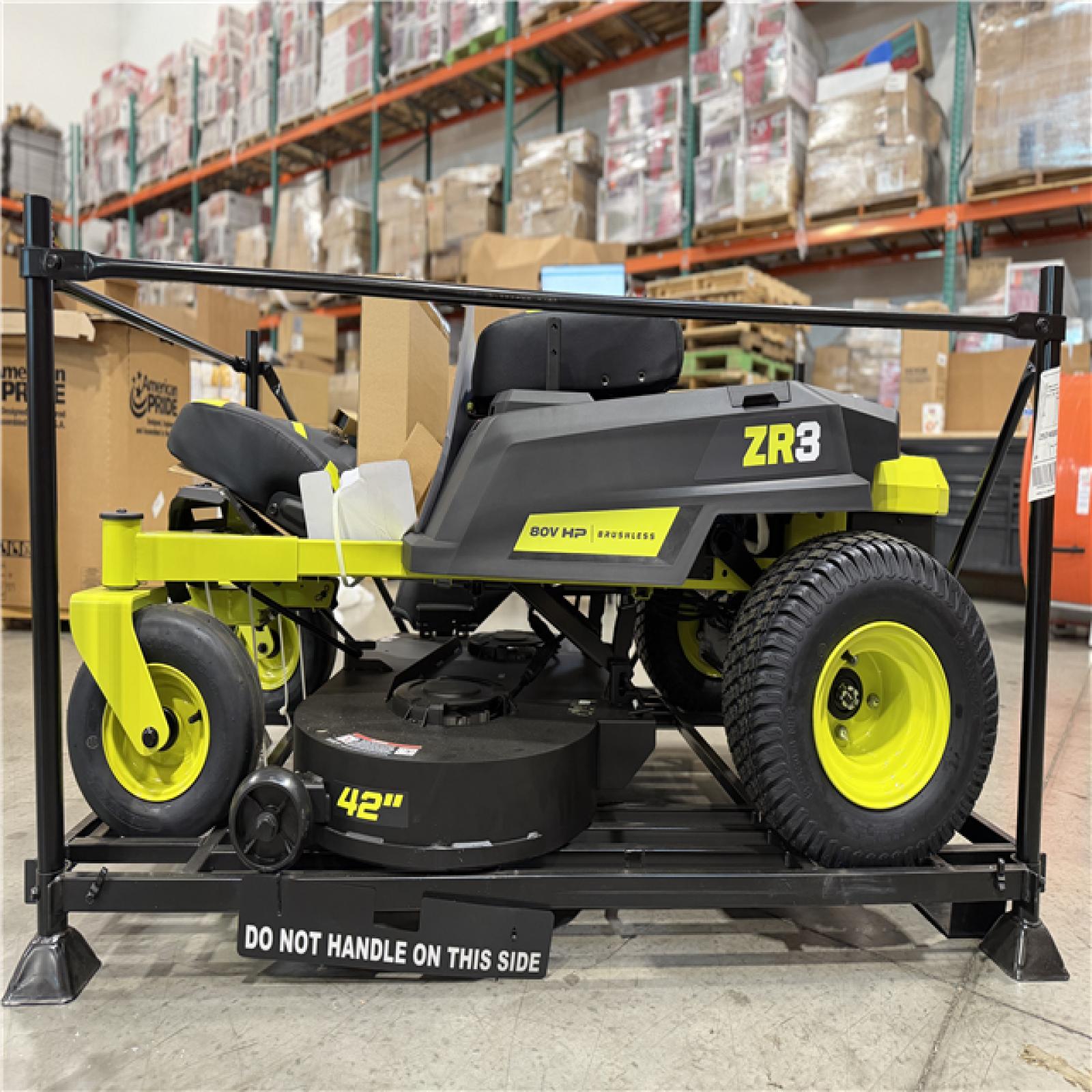 DALLAS LOCATION - RYOBI ZR3 80V HP Brushless Battery Cordless Electric 42 in. Zero Turn Riding Lawn Mower with (2) 14.0 Ah Batteries and Charger