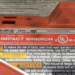 AS-IS Milwaukee FUEL 18V Lithium-Ion Brushless Cordless 1/2 in. Impact Wrench w/Friction Ring Kit