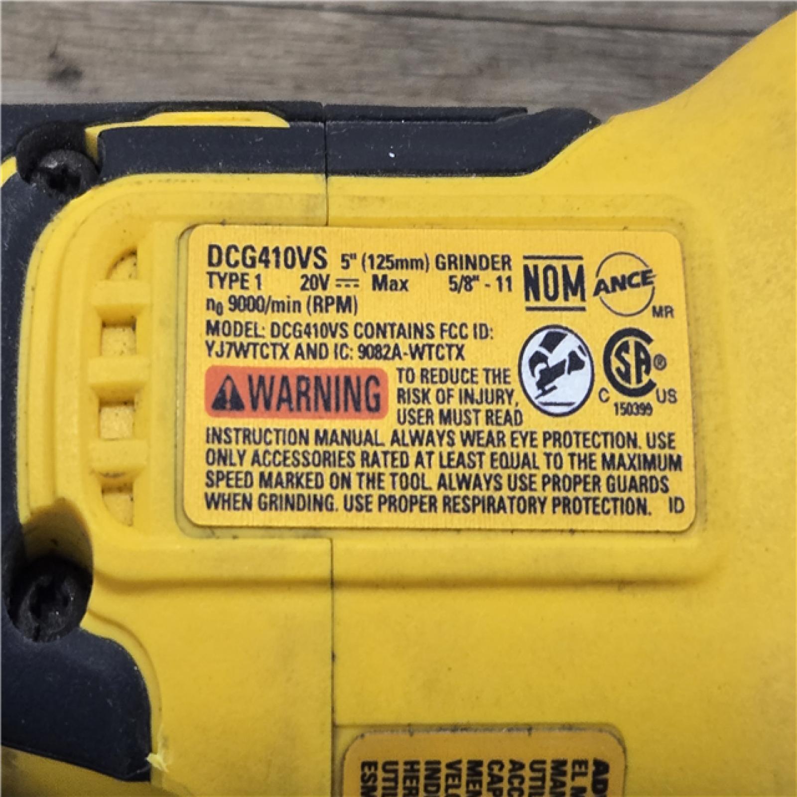AS-IS DEWALT 20V XR Cordless 4-1/2. in. to 5 in. Variable Speed Angle Grinder (Tool Only)