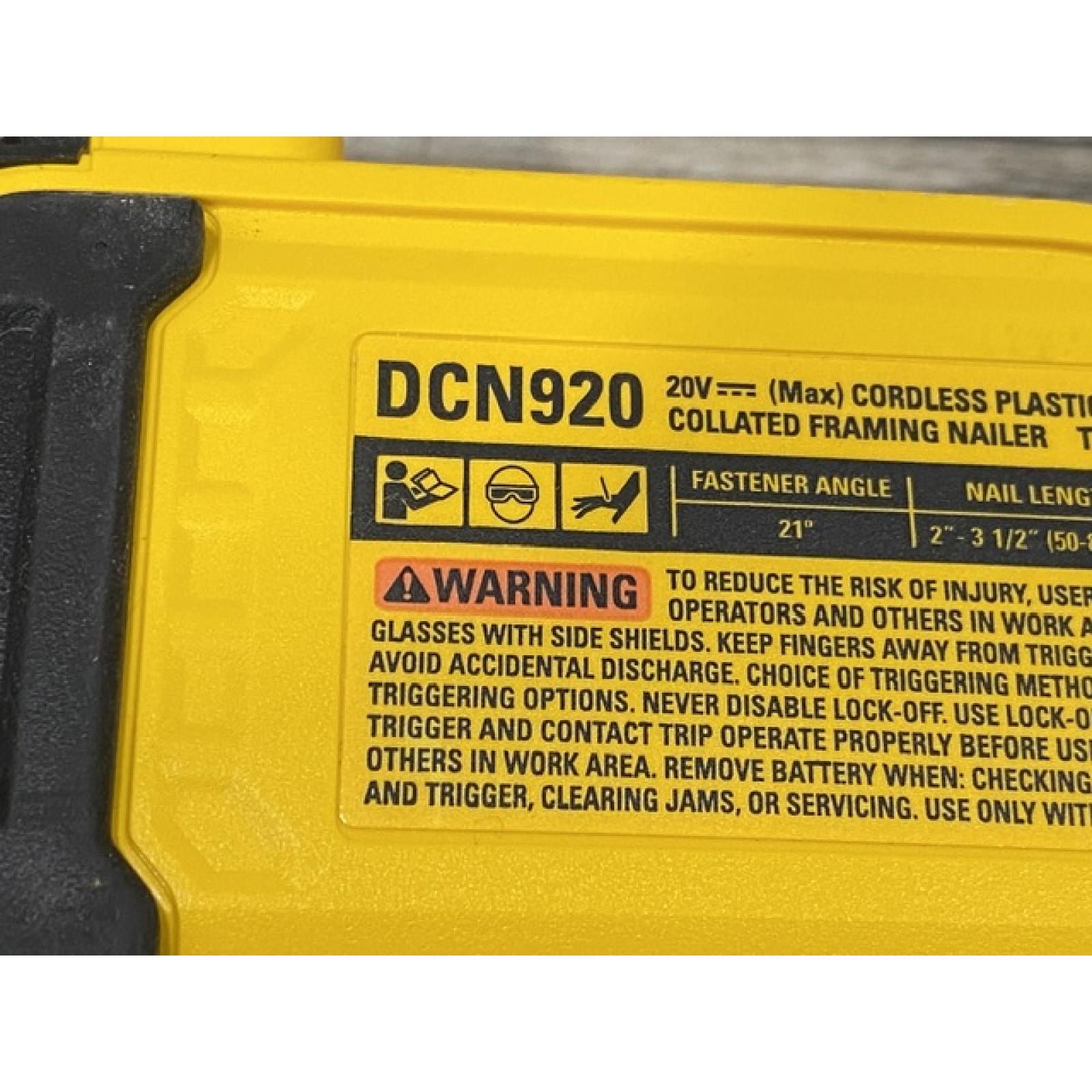 AS-IS DEWALT 20-Volt 21° Cordless Framing Nailer (Tool-Only)