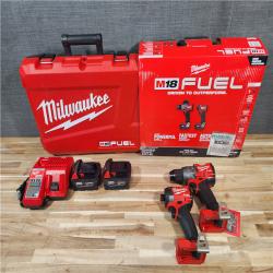 HOUSTON LOCATION - AS-IS (APPEARS LIKE NEW) Milwaukee  FUEL 18V Lithium-Ion Brushless Cordless Hammer Drill and Impact Driver Combo Kit