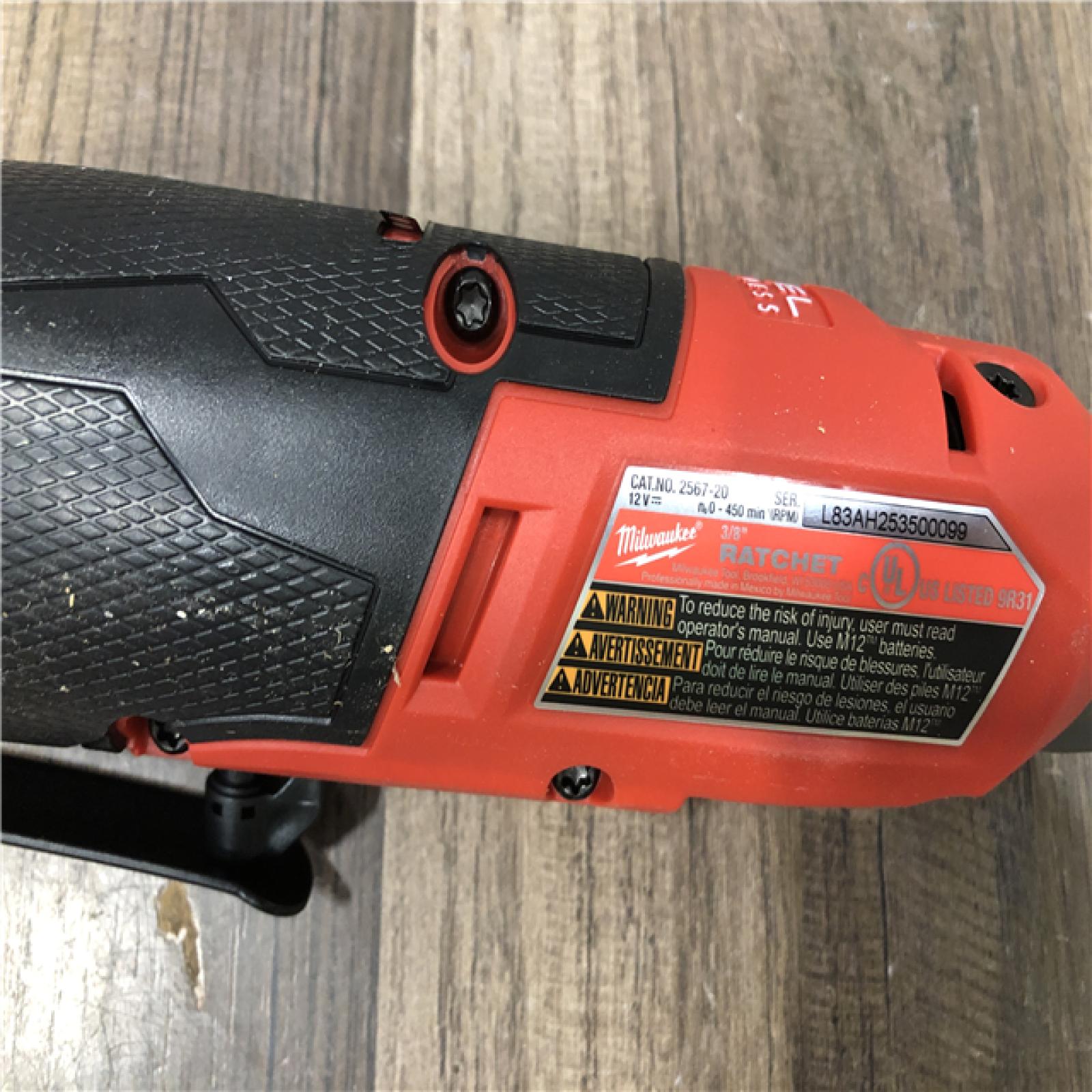AS-IS Milwaukee FUEL 12-Volt Lithium-Ion Brushless Cordless High Speed 3/8 in. Ratchet (Tool-Only)