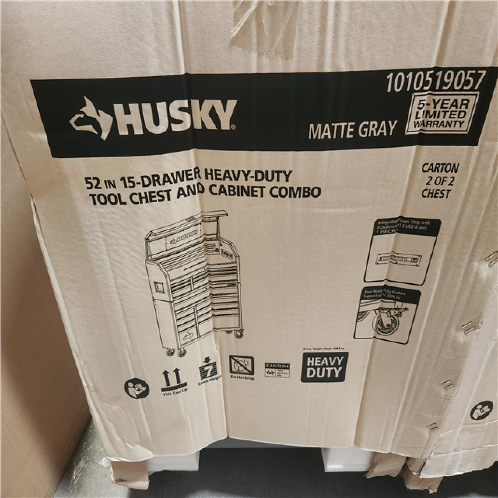 Phoenix LIKE NEW Husky Tool Storage 52 in. W Heavy Duty Matte Gray Tool Chest Combo