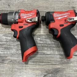 AS-IS Milwaukee FUEL 12-Volt Lithium-Ion Brushless Cordless Hammer Drill and Impact Driver Combo Kit