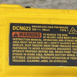 AS-IS DEWALT ATOMIC 20V MAX Lithium Ion Cordless 23 Gauge Pin Nailer Kit