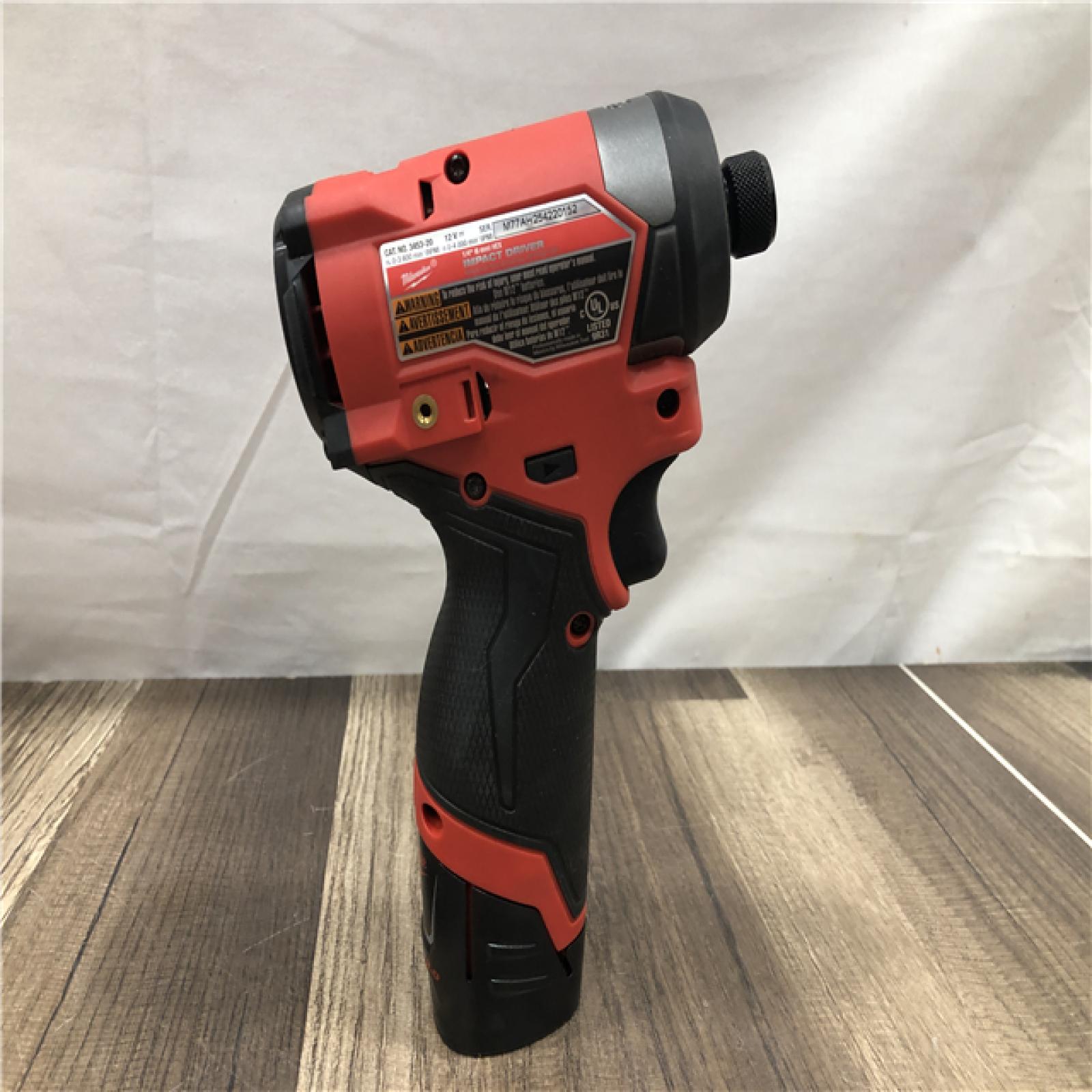 AS-IS Milwaukee FUEL 12-Volt Lithium-Ion Brushless Cordless 1/4 in. Hex Impact Driver Compact Kit