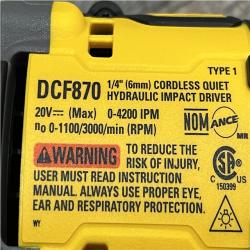 AS-IS DEWALT 20V XR Brushless Cordless 1/4 in. Quiet Hydraulic Impact Driver (Tool-Only)