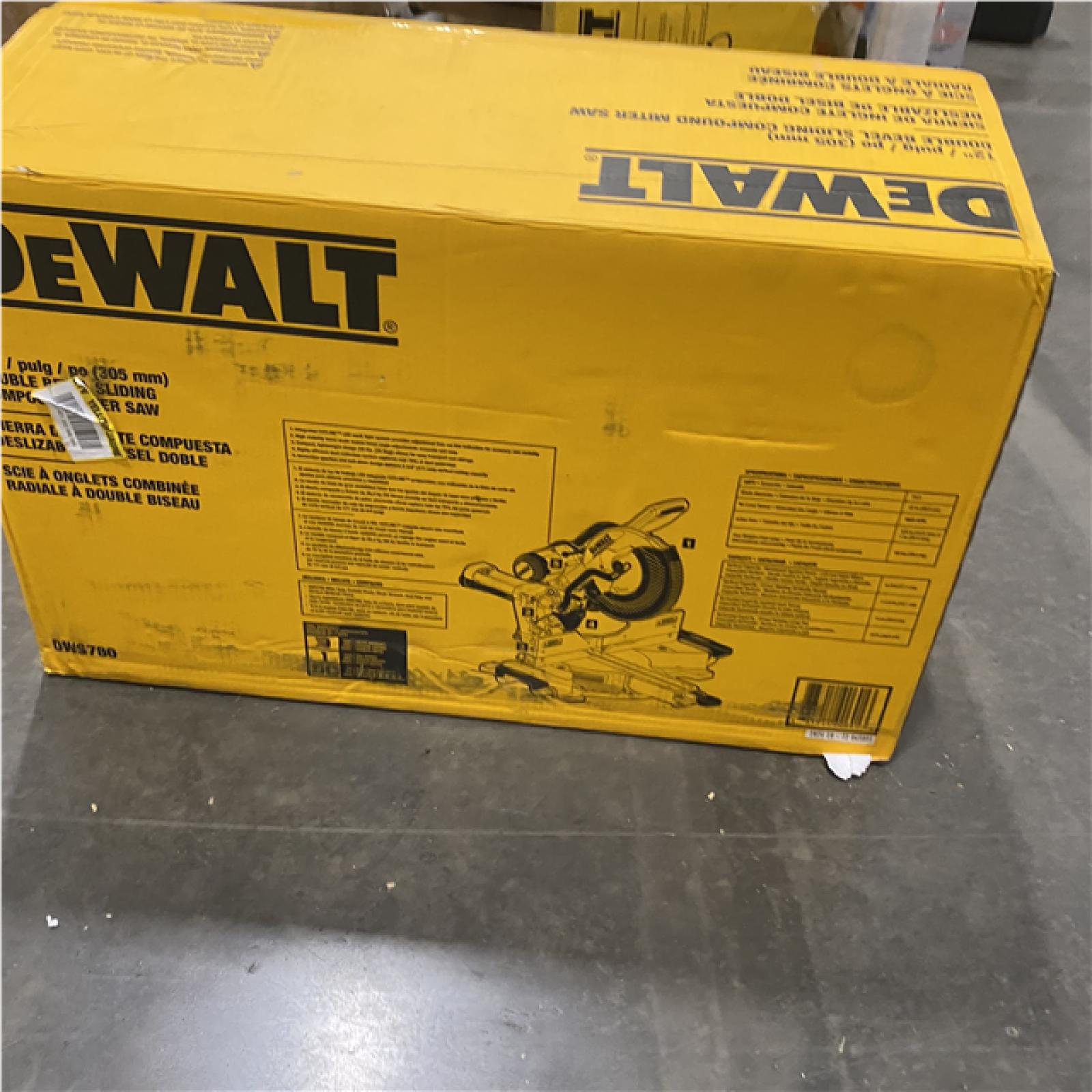 As-Is- DEWALT 15 Amp Corded 12 in. Double Bevel Sliding Compound Miter Saw