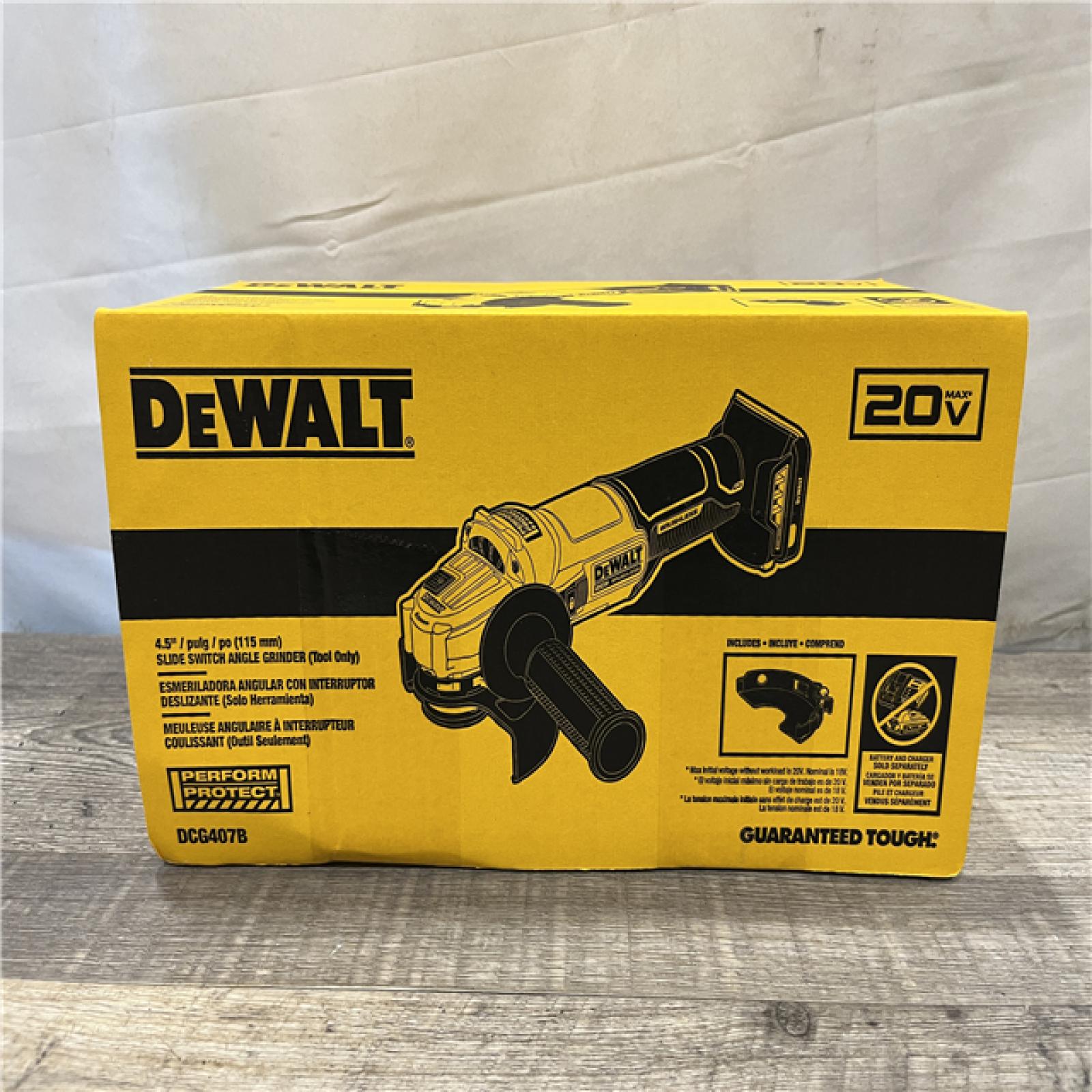 NEW - DEWALT 20-Volt MAX Cordless Brushless 4-1/2 in. Angle Grinder with Slide Switch (Tool Only)
