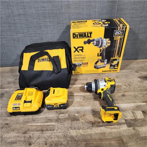 HOUSTON LOCATION - AS-IS DEWALT 20V XR Lithium-Ion Cordless Hammer Drill Kit with 8.0 Ah Battery  Charger and Kit Bag