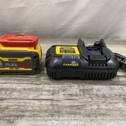 AS-IS DEWALT FLEXVOLT 20V/60V MAX Lithium-Ion 6.0Ah Battery Pack with 6 Amp Output Charger