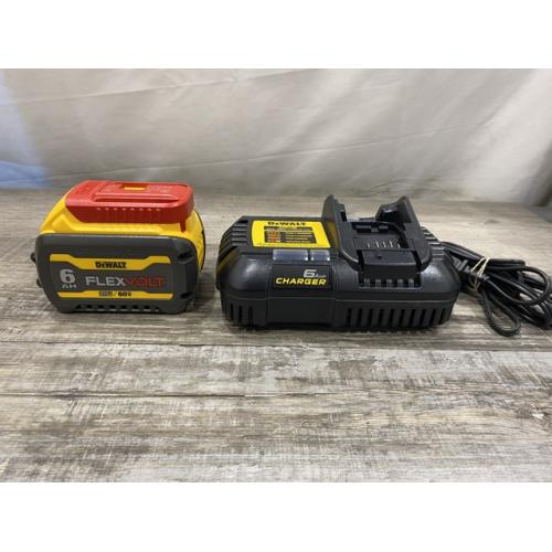 AS-IS DEWALT FLEXVOLT 20V/60V MAX Lithium-Ion 6.0Ah Battery Pack with 6 Amp Output Charger