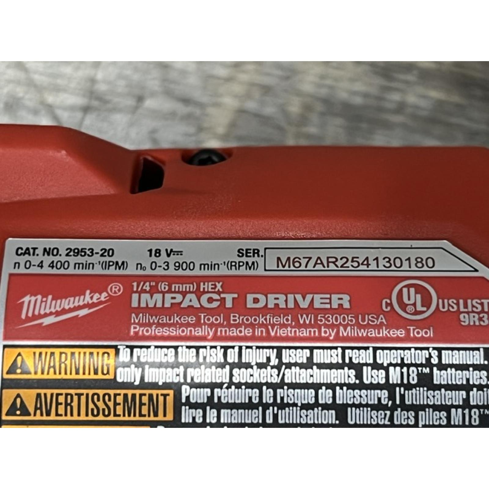 AS-IS Milwaukee FUEL 18V Lithium-Ion Brushless Cordless 1/4 in. Hex Impact Driver (Tool-Only)