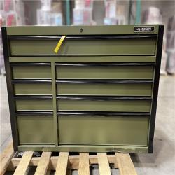 DALLAS LOCATION- AS-IS HUSKY MATTE ARMY GREEN 9-DRAWER ROLLER CABINET