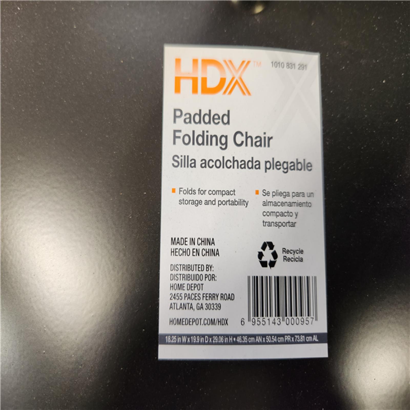 Phoenix Location HDX Black Vinyl Padded Steel Frame Folding Chair Pallet (25-Chairs)