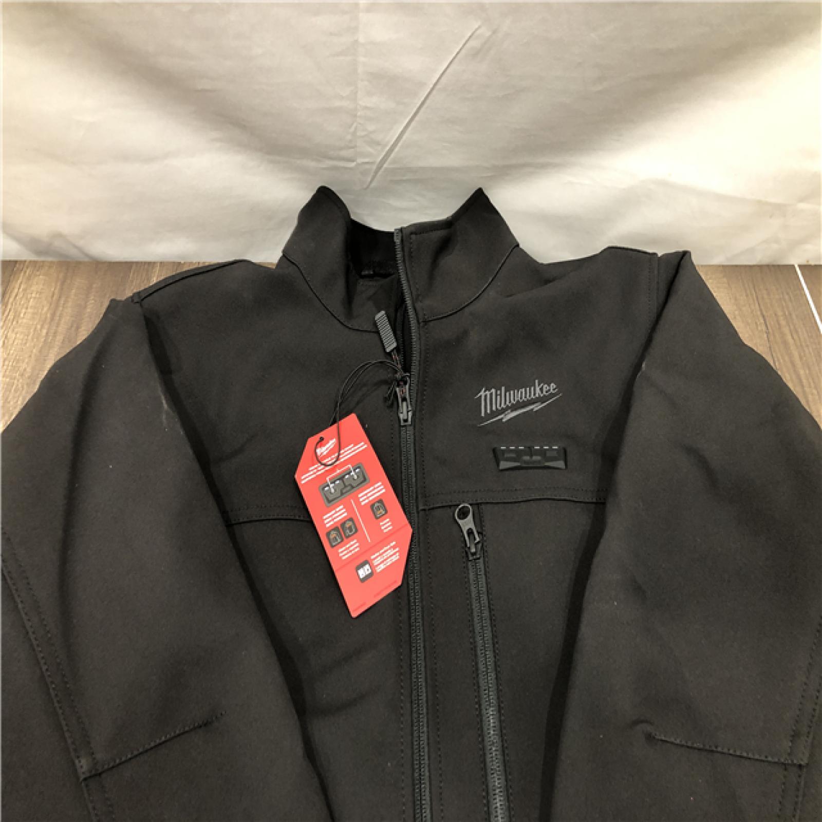 AS-IS Milwaukee Men's Medium 12-Volt Lithium-Ion Cordless Tough Shell Black Heated Jacket Kit