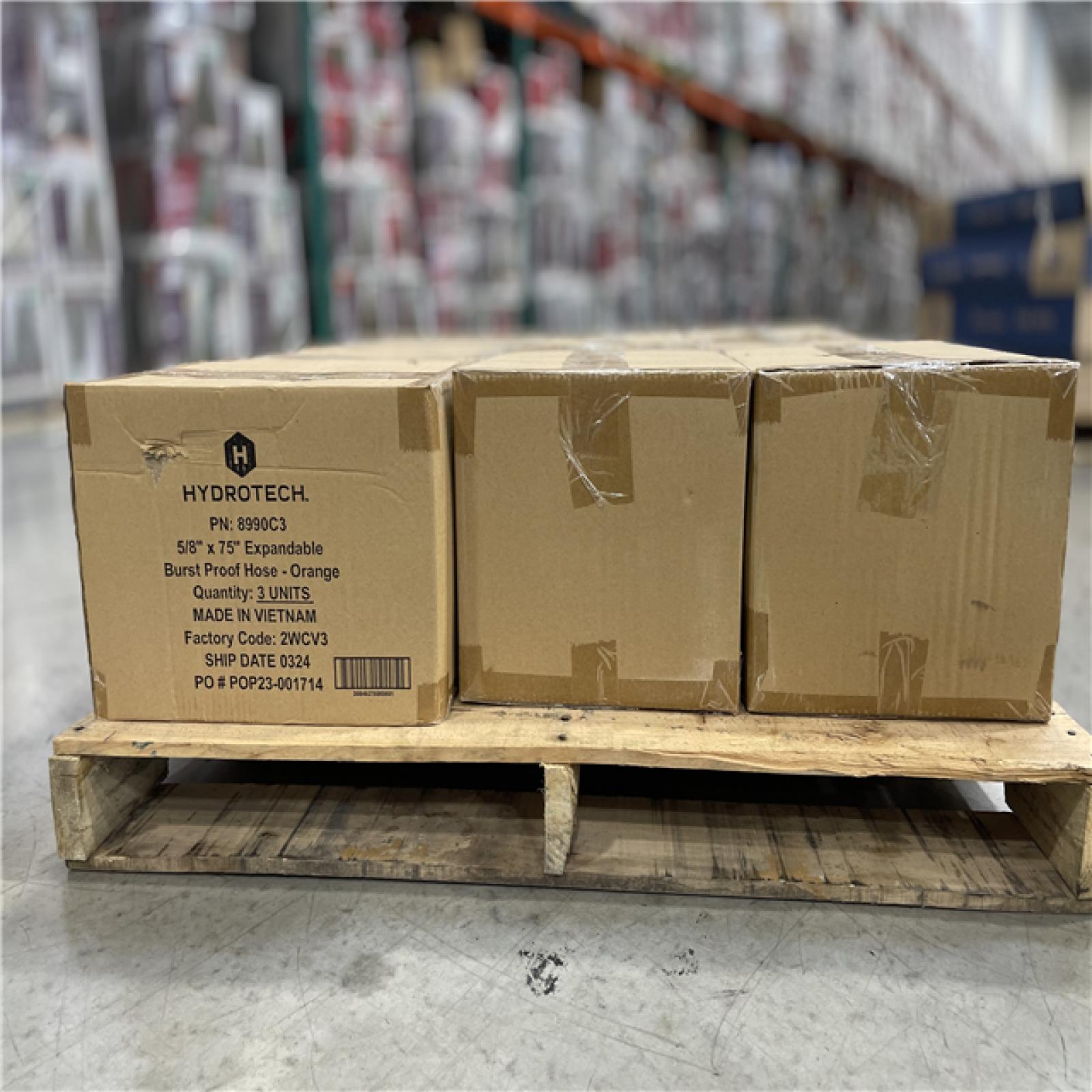 DALLAS LOCATION -NEW! HYDROTECH Standard Expandable 75FT 5/8 DIAMETER Burst-Proof Hose PALLET (30 UNITS)