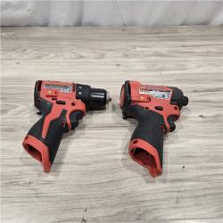 AS-IS Milwaukee 3497-22 12V Hammer Drill and Impact Driver Combo Kit