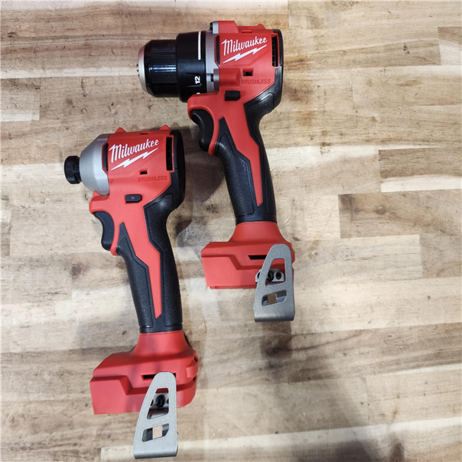 HOUSTON LOCATION - AS-IS Milwaukee M18 18V Lithium-Ion Brushless Cordless Compact Drill/Impact Combo Kit