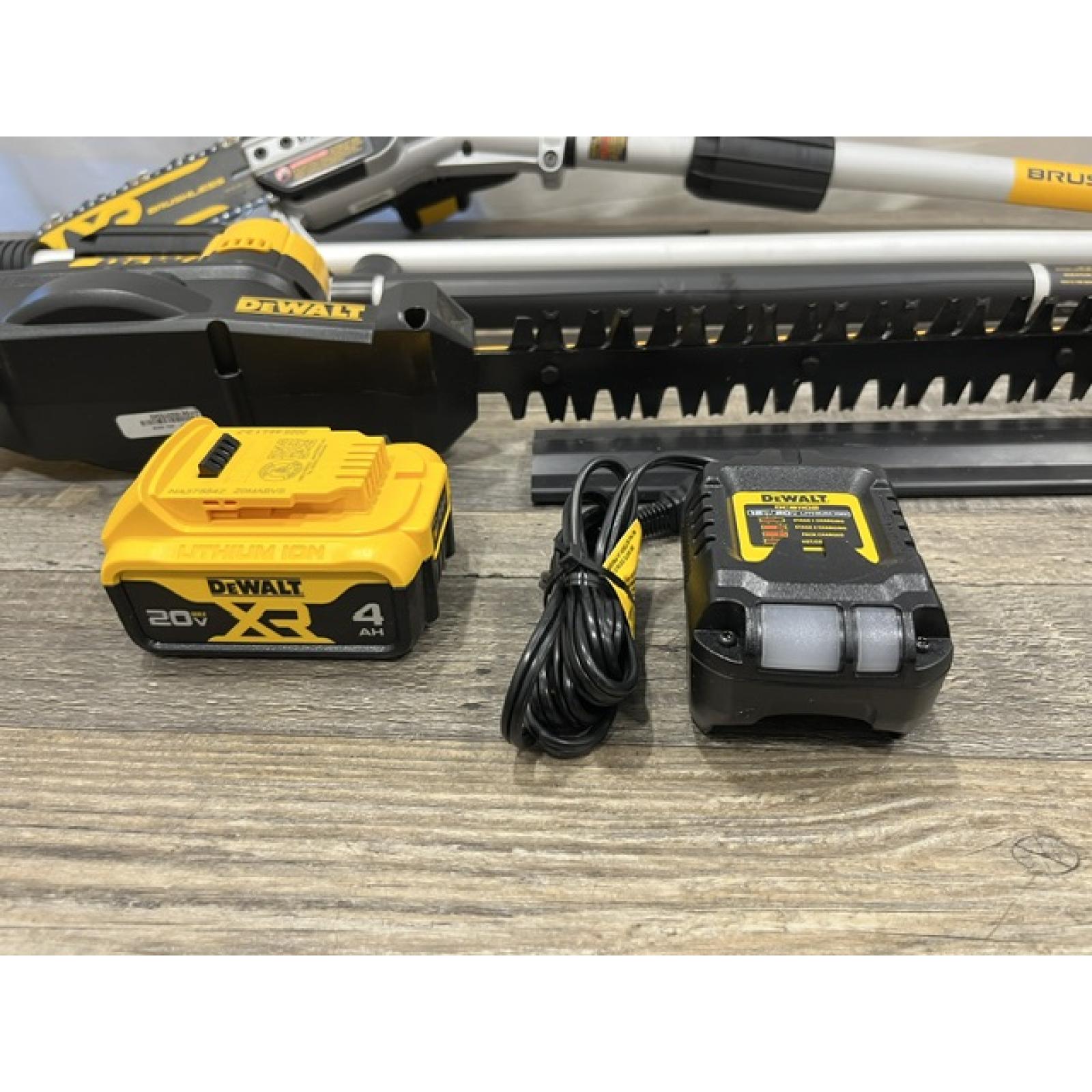 AS-IS DEWALT 20V MAX Cordless Lithium-Ion Pole Saw and Pole Hedge Trimmer Combo Kit