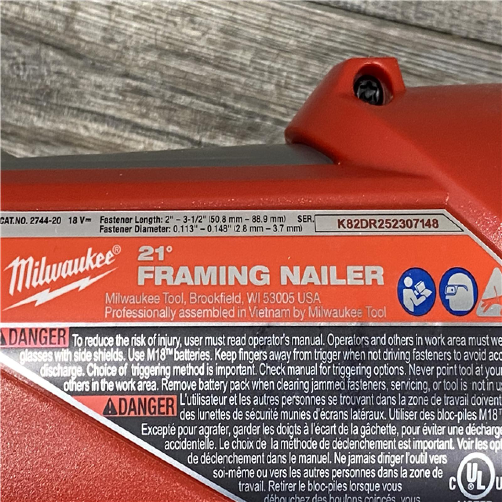 AS-IS Milwaukee FUEL 3-1/2 in. 18-Volt 21-Degree Lithium-Ion Brushless Cordless Framing Nailer (Tool-Only)