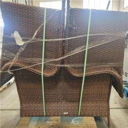 Phoenix AS-IS Hampton Bay Newshire 4-Piece Wicker Patio Conversation Set with Lake Cushions