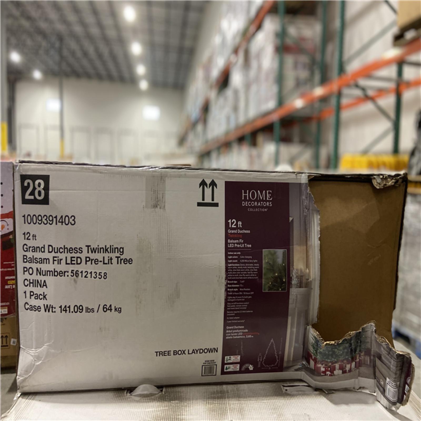 DALLAS LOCATION - Home Decorators Collection 12 ft. Grand Duchess Twinkling Balsam Fir LED Pre-Lit Artificial Christmas Tree