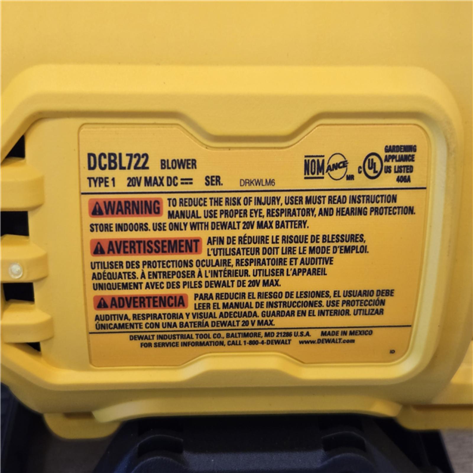 AS-IS DEWALT 20V MAX* XR Cordless Handheld Blower Kit