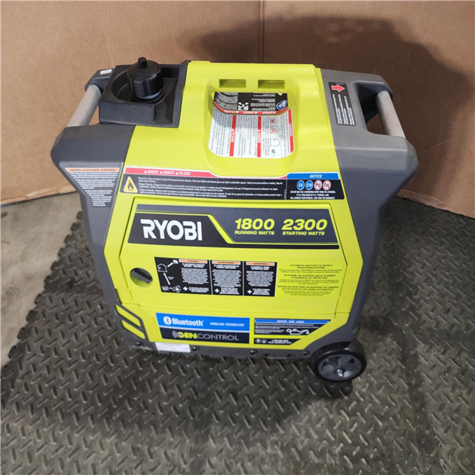 HOUSTON LOCATION - AS-IS RYOBI 2,300-Watt Recoil Start Bluetooth Super Quiet Gasoline Powered Digital Inverter Generator with CO Shutdown Sensor