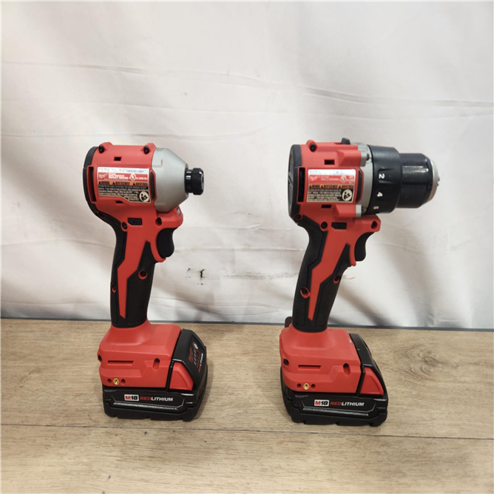 AS-IS- Milwaukee 18V Lithium-Ion Brushless Cordless Compact Drill/Impact Combo Kit