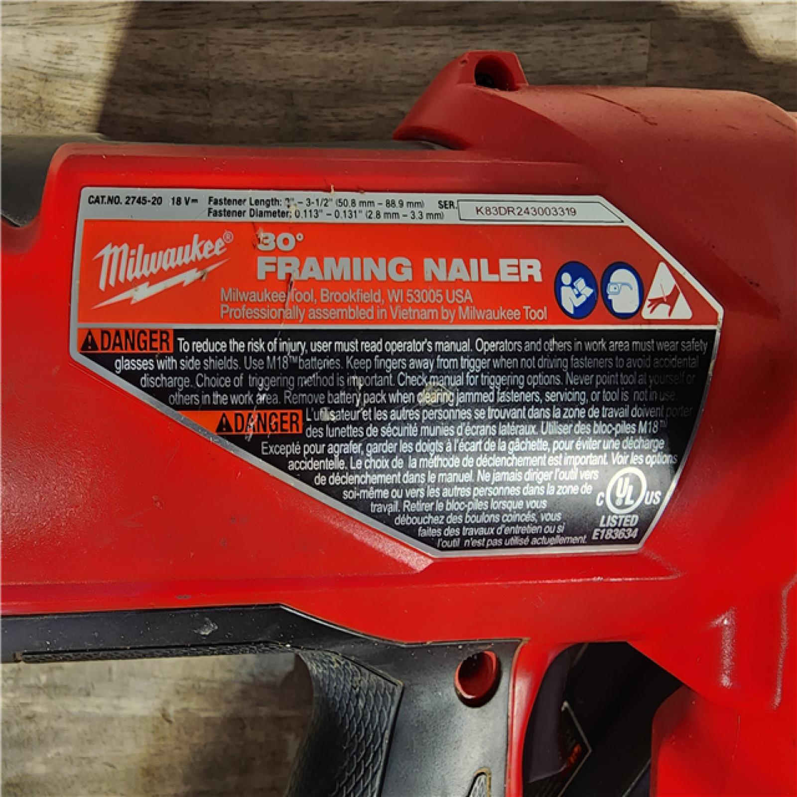 HOUSTON LOCATION - AS-IS M18 FUEL 3-1/2 in. 18-Volt 30-Degree Lithium-Ion Brushless Cordless Framing Nailer (Tool-Only)