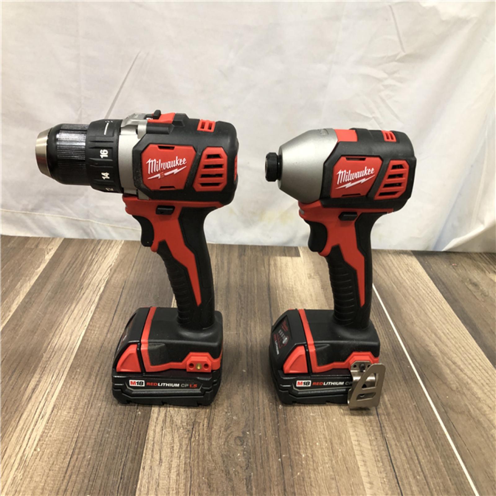 AS-IS Milwaukee 18V Lithium-Ion Cordless Drill Driver/Impact Driver Combo Kit