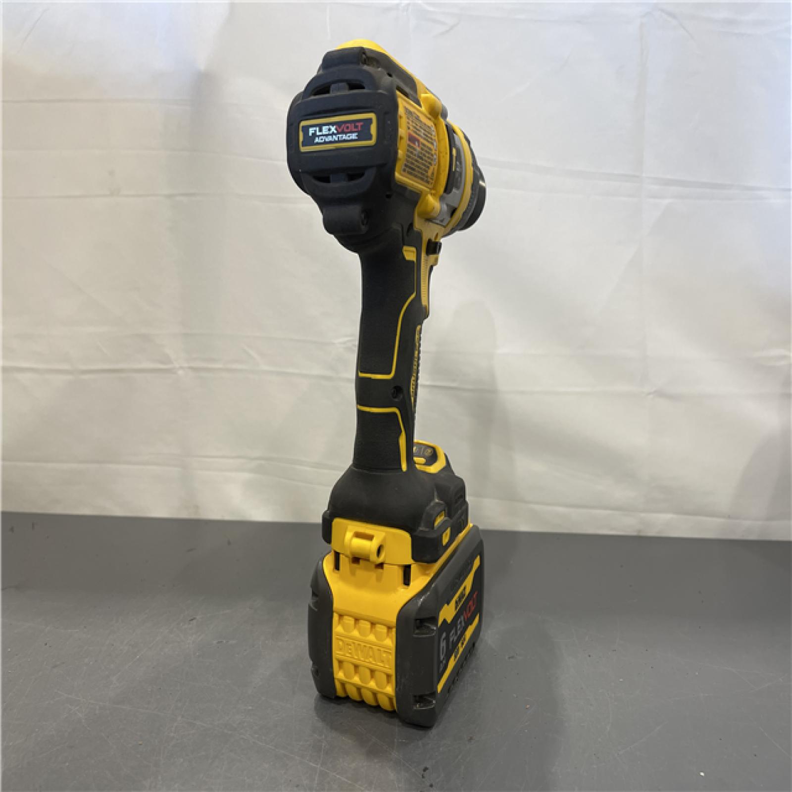 AS-IS -  DEWALT 20V MAX Brushless Cordless 1/2 in. Hammer Drill/Driver with FLEXVOLT 20V/60V MAX 6.0Ah Battery