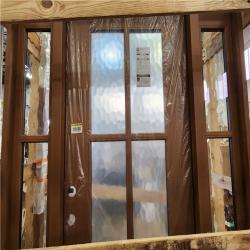 Phoenix NEW Steves & Sons Regency 64 in. x 80 in. 3/4Lite 4SDL Oasis Deco Glass RHIS Prefinish AutumnWht Fiberglass Prehung Front Door w/2_ 12inSL