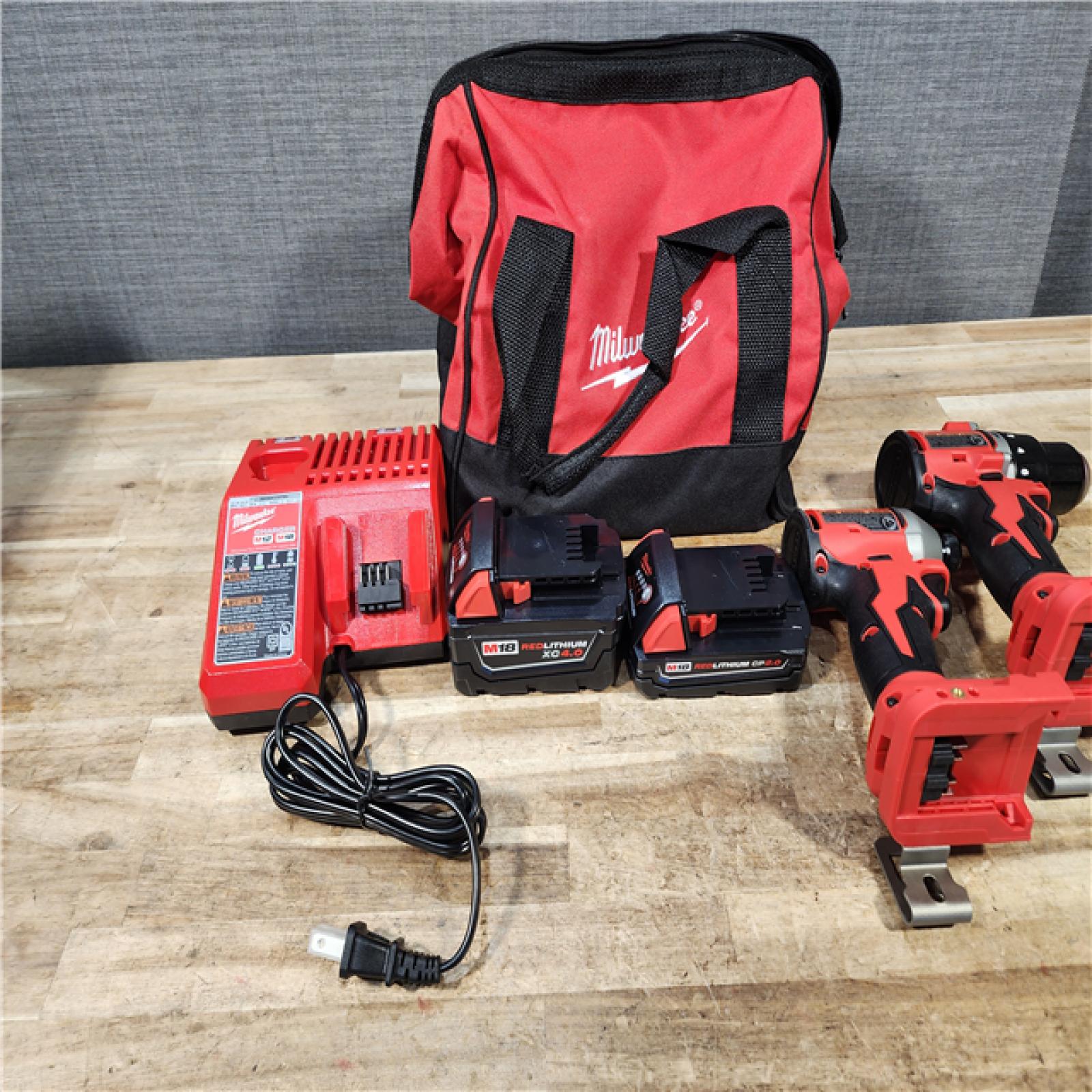 HOUSTON LOCATION - AS - IS Milwaukee 18-Volt Lithium-Ion Brushless Cordless Compact Hammer Drill/Impact Combo Kit