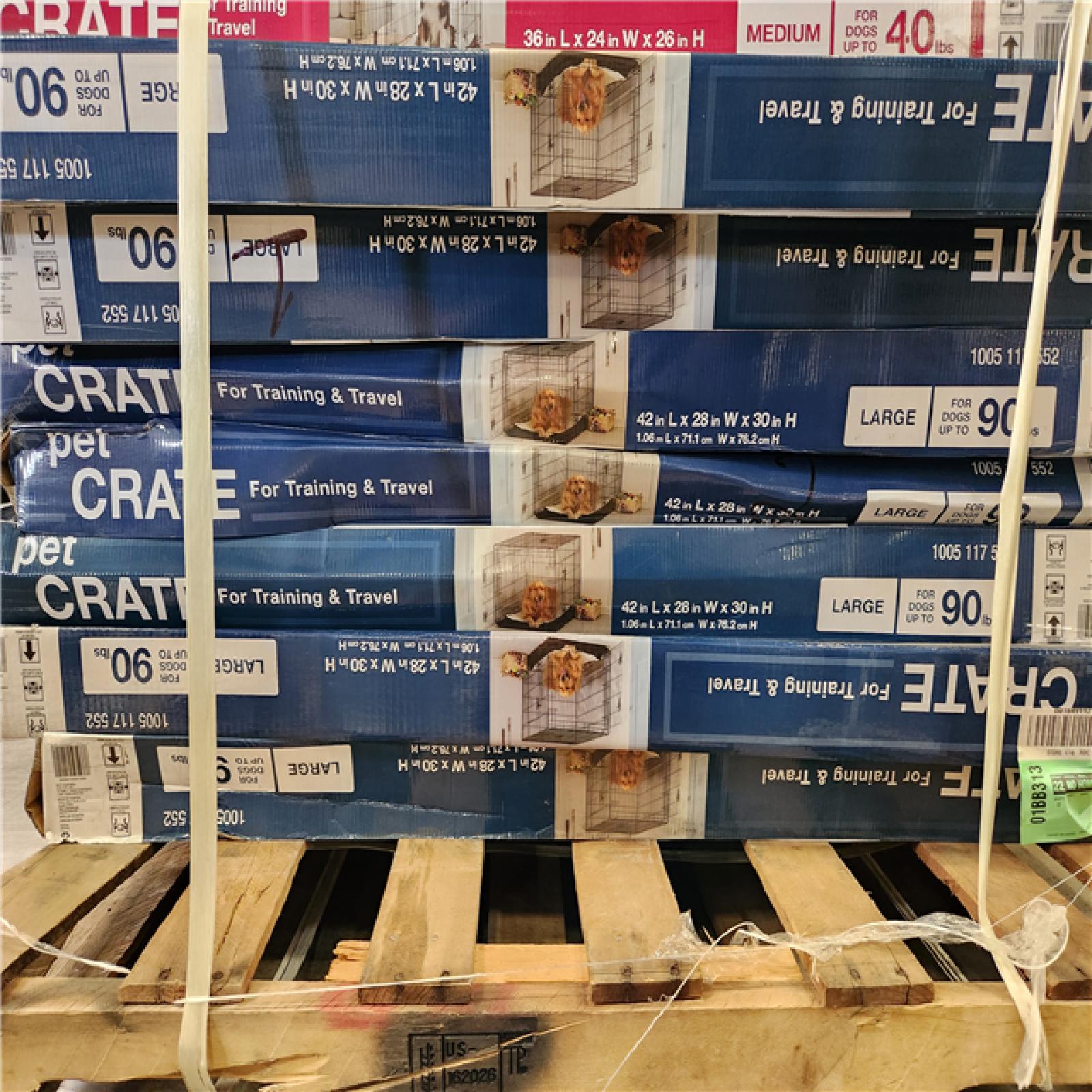 Phoenix AS-IS Pet Crate for Training and Travel Pallet (12 Cages)
