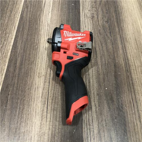 AS-IS Milwaukee FUEL 12V Lithium-Ion Brushless Cordless Stubby 3/8 in. Impact Wrench (Tool-Only)