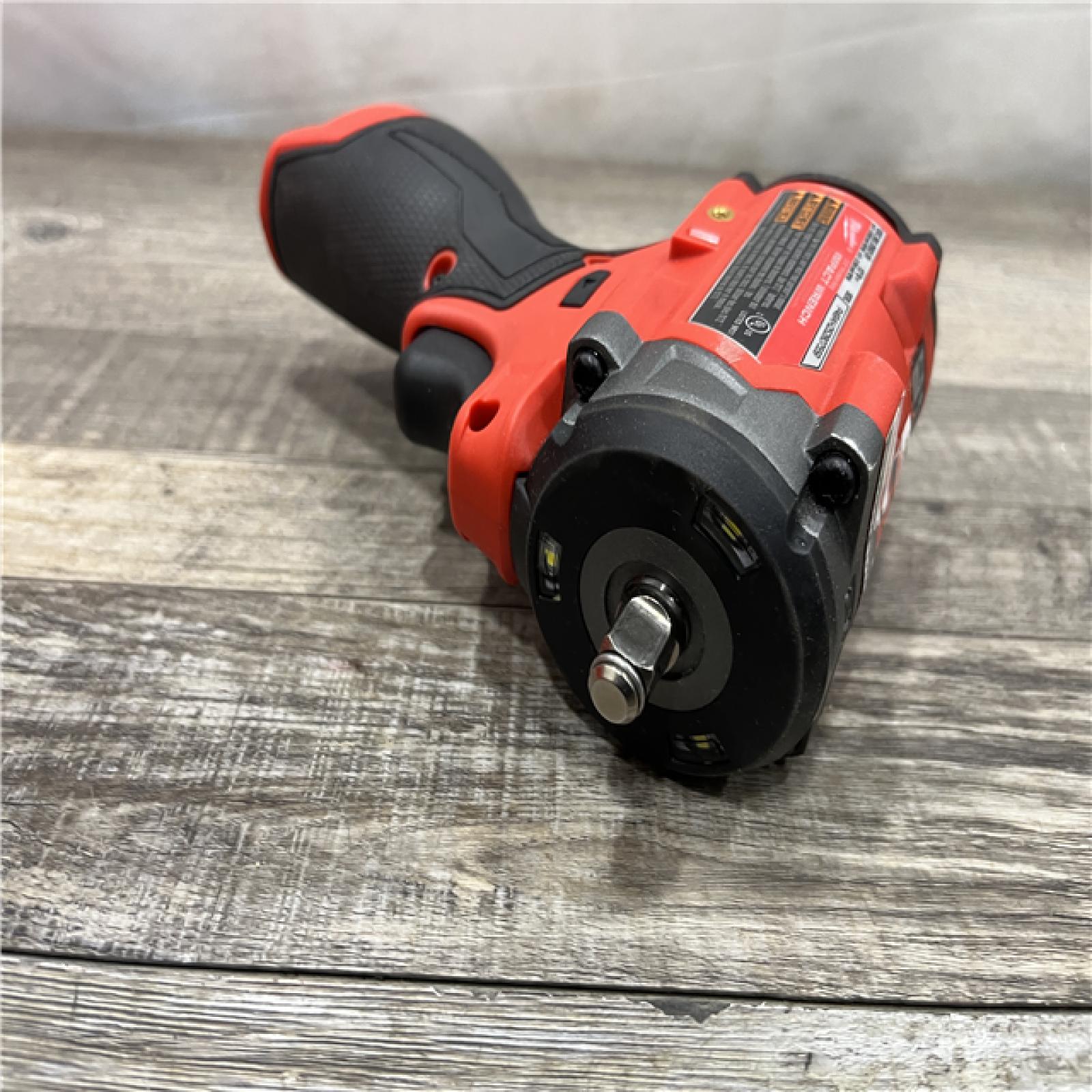 AS-IS Milwaukee FUEL 12V Lithium-Ion Brushless Cordless Stubby 3/8 in. Impact Wrench (Tool-Only)
