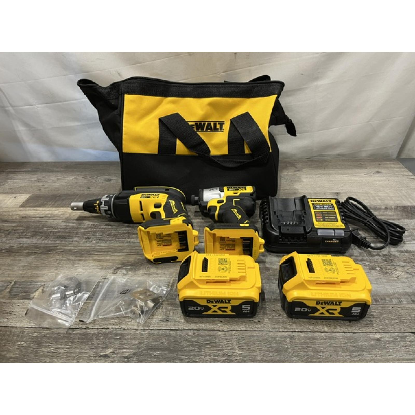 AS-IS DEWALT 20V MAX Lithium-Ion Cordless Brushless Screwgun and Impact Combo Kit