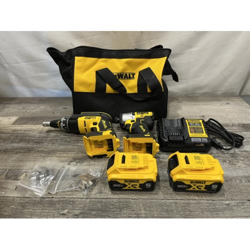 AS-IS DEWALT 20V MAX Lithium-Ion Cordless Brushless Screwgun and Impact Combo Kit