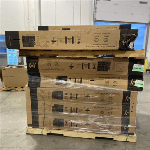DALLASLOCATION - Louisville Ladder Energy Efficient 7 ft. 8 in. to 10 ft. 3 in.  22.5 in. x 54 in. Insulated Aluminum Attic Ladder  375 lbs. Load Capacity - 13 UNITS