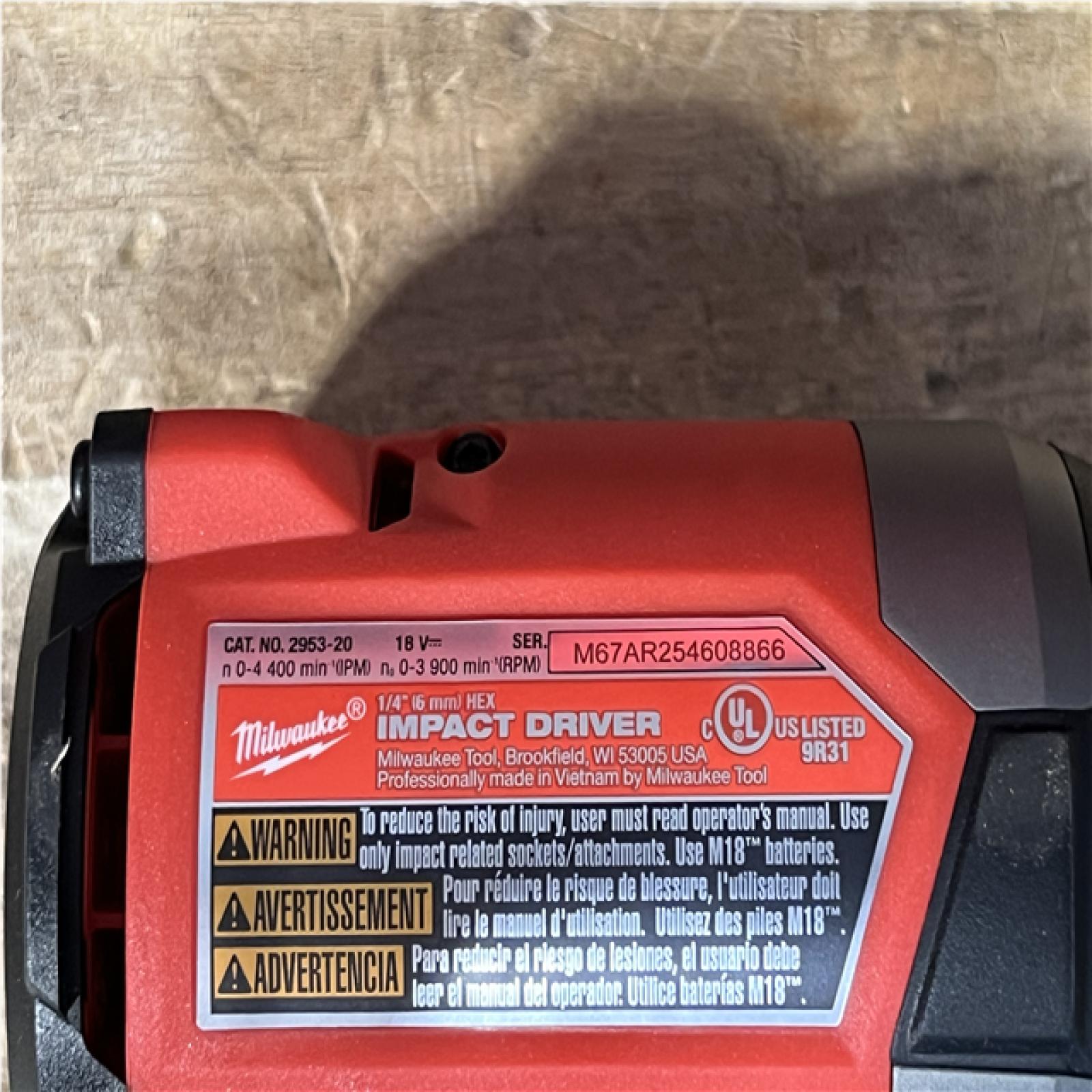 Houston Locations AS-IS Milwaukee FUEL 18V Lithium-Ion Brushless Cordless 1/4 in. Hex Impact Driver (Tool-Only)