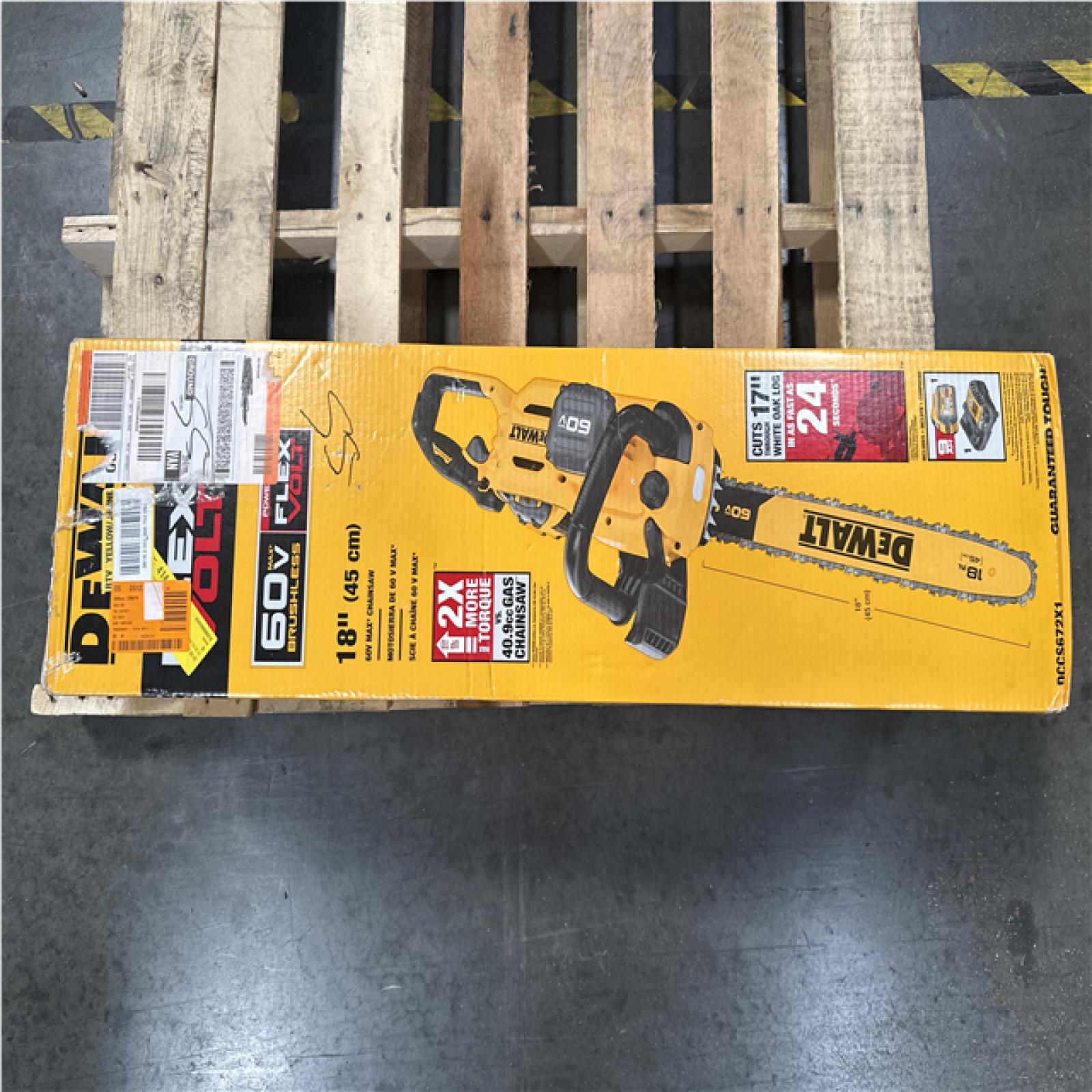 CALIFORNIA AS IS DEWALT 18” 60V MAX CHAINSAW DCCS672X1