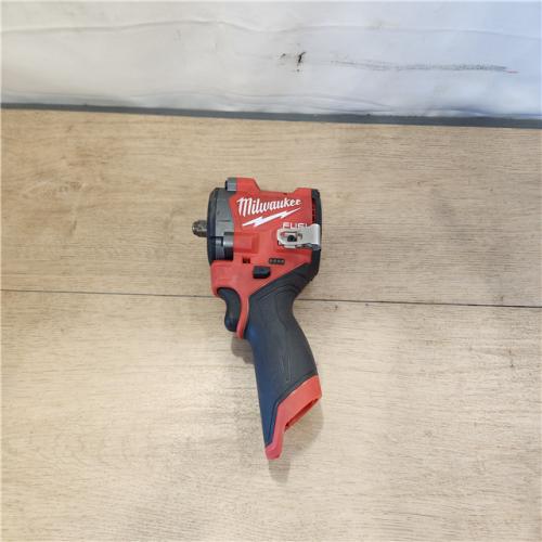 AS-IS- Milwaukee  FUEL 12V Lithium-Ion Brushless Cordless Stubby 3/8 in. Impact Wrench (Tool-Only)