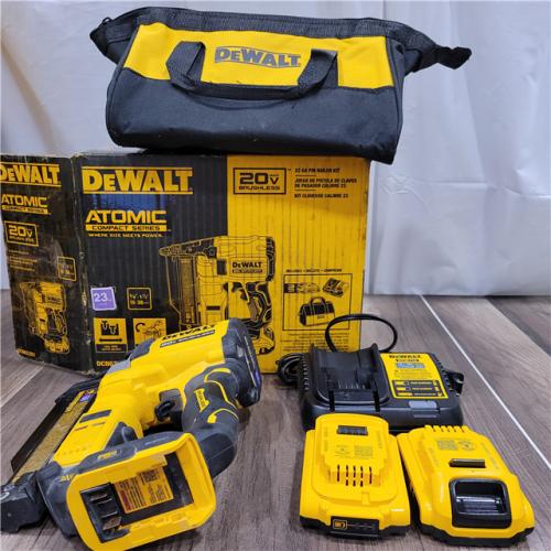 AS-IS DEWALT ATOMIC 20V MAX Lithium Ion Cordless 23 Gauge Pin Nailer Kit with 3.0Ah Battery and Charger